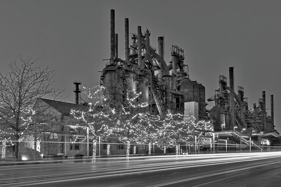 Steel Stacks PA  bw Photograph by Susan Candelario