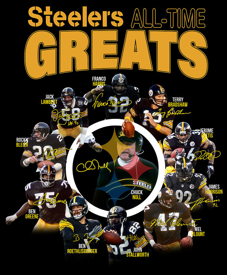 Steelers All-Time Greats Players Signatures Digital Art by Th | Fine ...