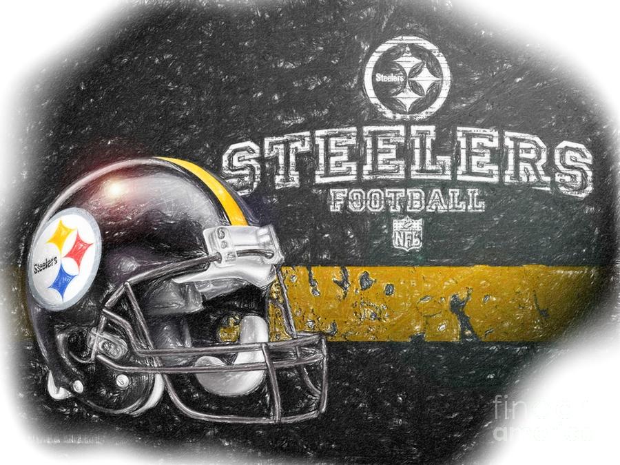 Steelers Sketch Digital Art by Darrell Foster