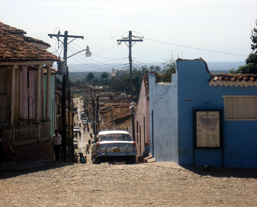 Steep street, Trinidad, Cuba Photograph by Rhkamen