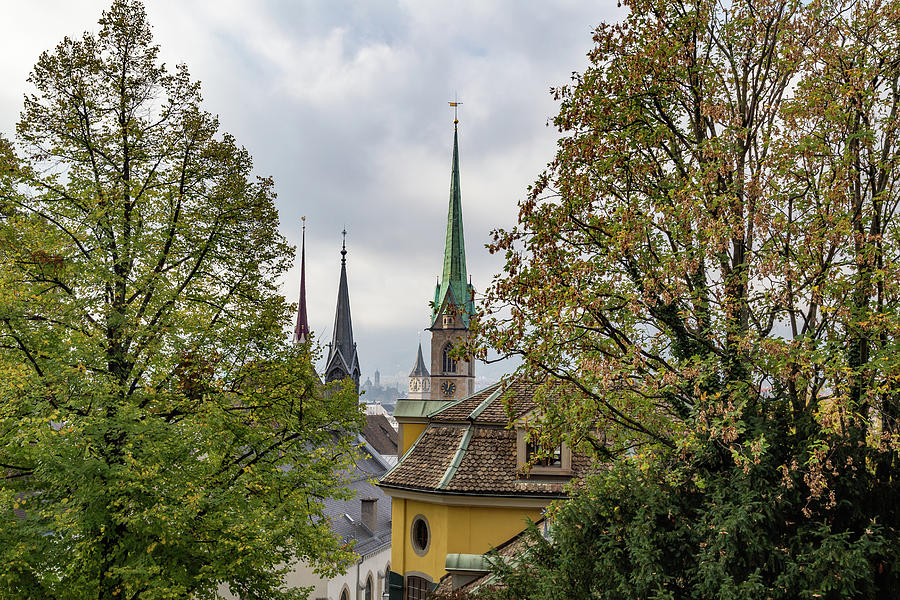 Steeples over Zurich Photograph by Cindy Robinson