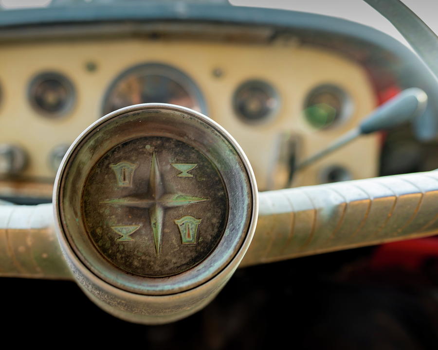 Steering Wheel and Dashboard from a Desot Fireflite Photograph by Art Whitton