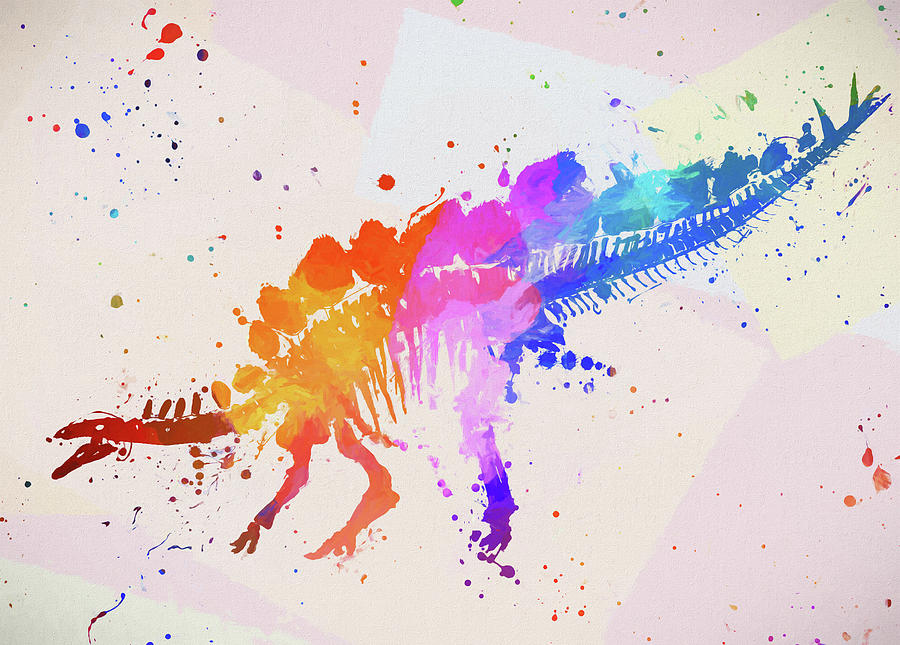 Stegosaurus Color Splash Painting by Dan Sproul