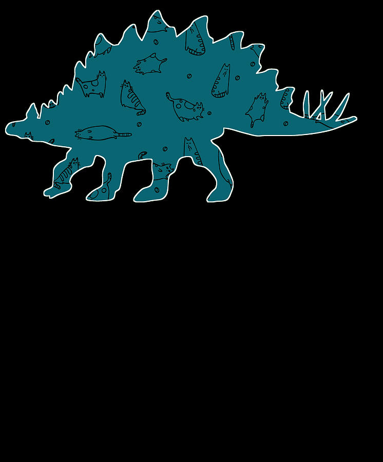 Stegosaurus Dinosaur Funny 544 Digital Art by Lin Watchorn