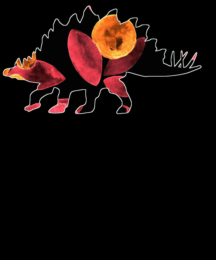 Stegosaurus Dinosaur Funny 576 Digital Art by Lin Watchorn