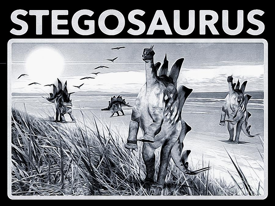 Stegosaurus Dinosaur pr01 Digital Art by Douglas Brown