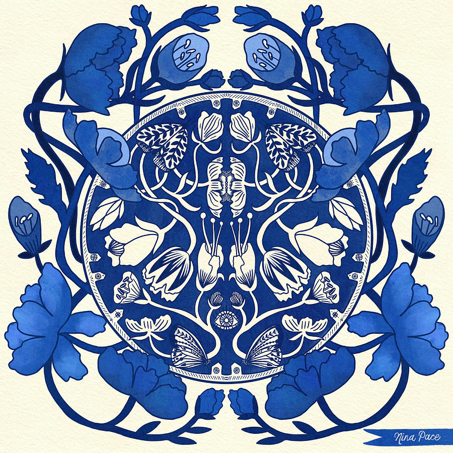 Flower Digital Art - Stella Blue by Nina Pace