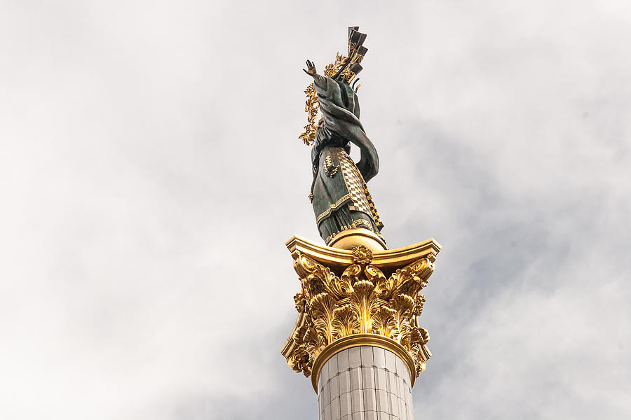 Stella with column at Independence square in Kiev Photograph by Imegastocker