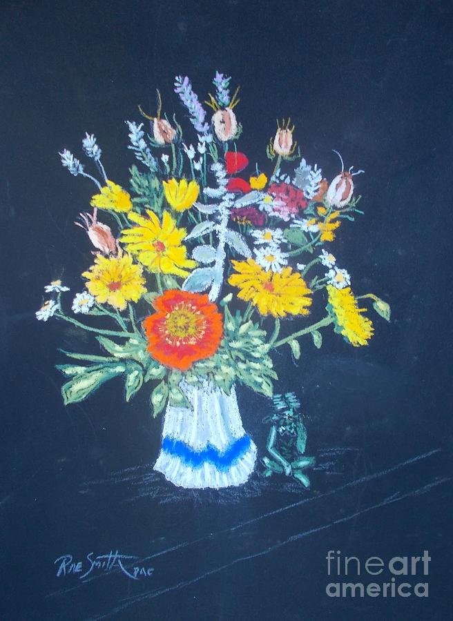 Stellas Flowers from Chester Farm  Market  Pastel by Rae  Smith PAC