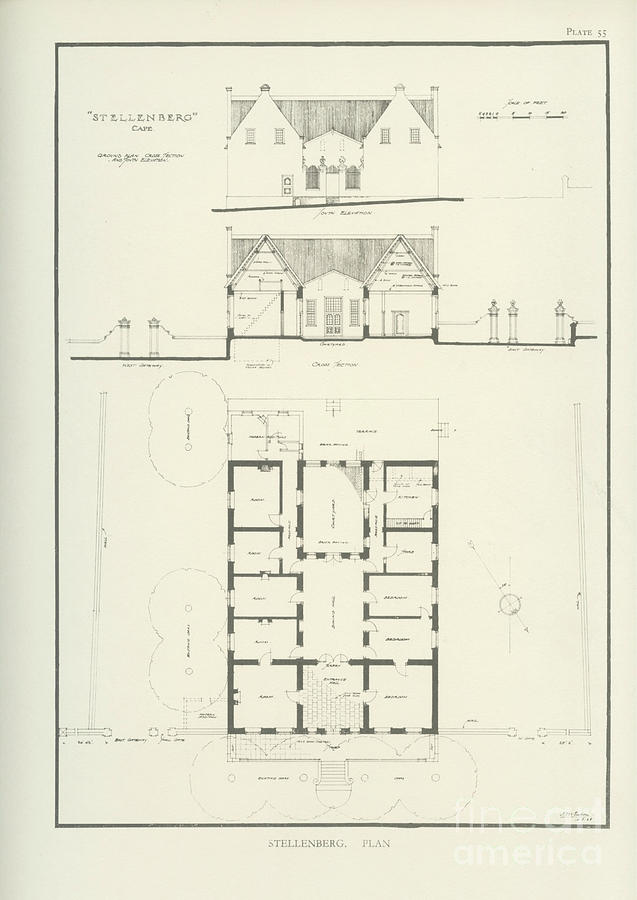 Stellenberg Architectural plan f2 Photograph by Historic illustrations ...