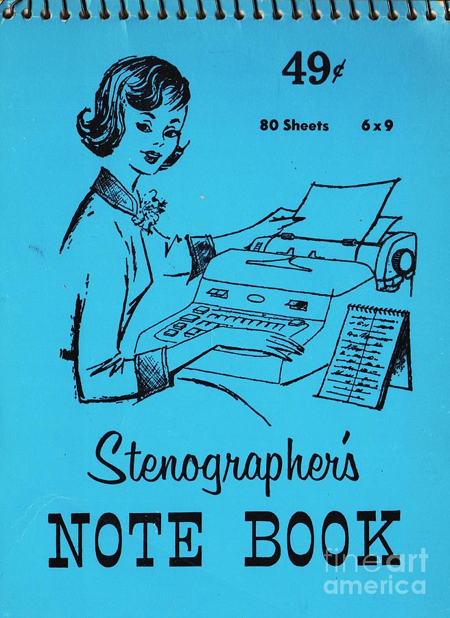 Stenographers Note Book Mixed Media by Sally Edelstein