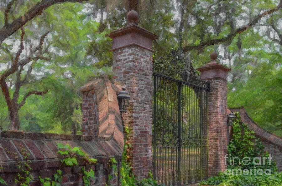 Step Back in Time - Fenwick Hall Plantation Gates Photograph by Dale Powell