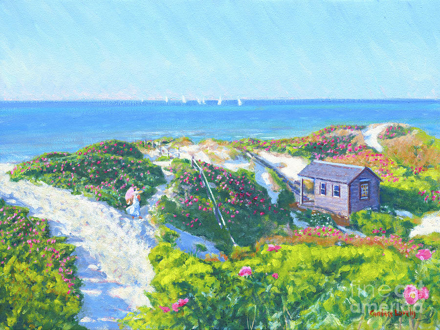 Steps Beach in June Painting by Candace Lovely