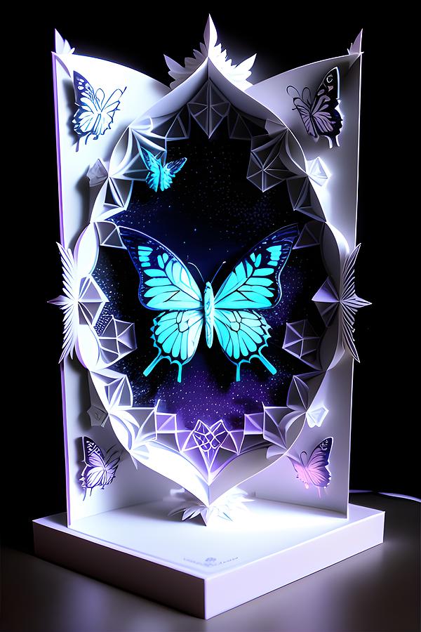 Step into a World of Dimensional Art - Explore the Beauty of 3D Paper Cut Lightboxes Digital Art by Artvizual Premium