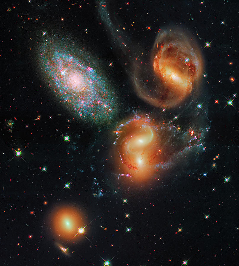Interstellar Photograph -  Stephans Quintet by Mango Art