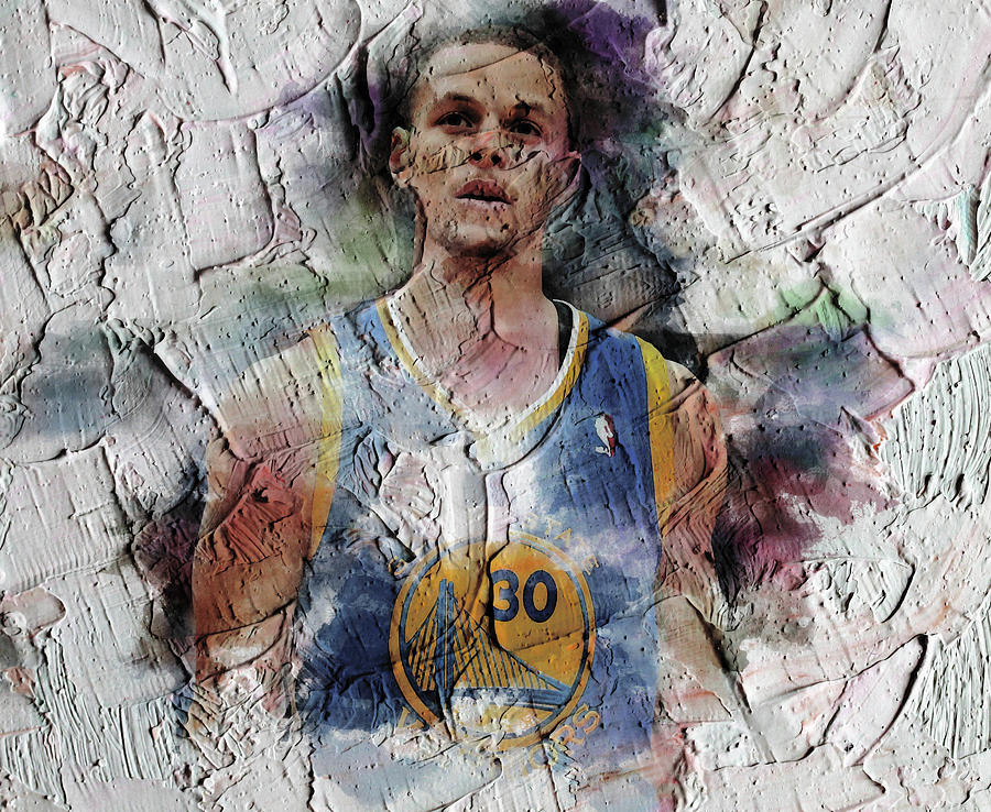 Stephen Curry 30 Mixed Media by Brian Reaves
