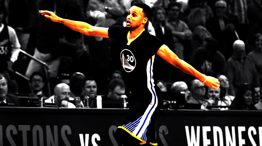 Stephen Curry Another 3 Mixed Media by Brian Reaves