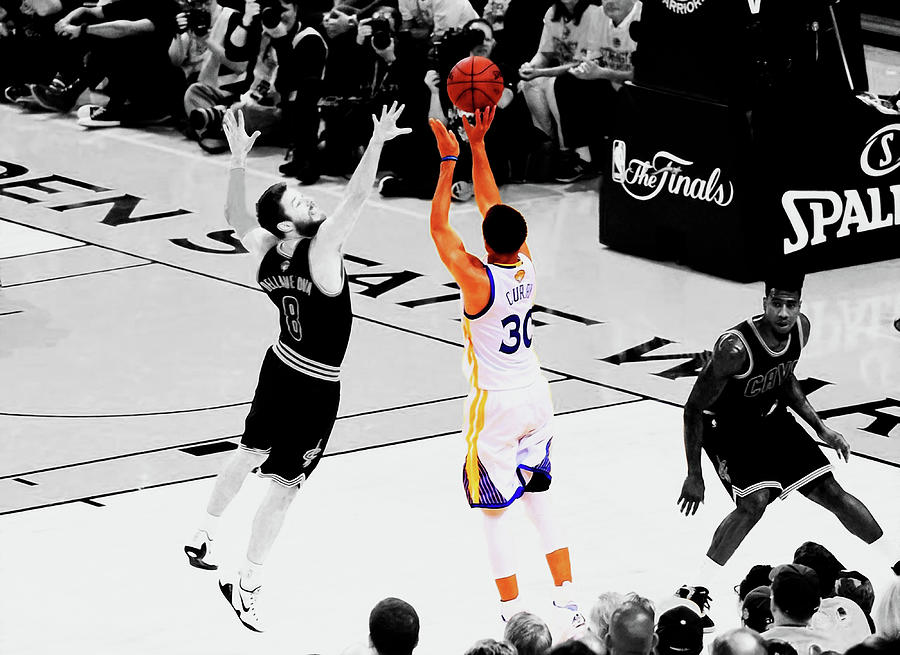 Stephen Curry Versus the Cavilers Mixed Media by Brian Reaves