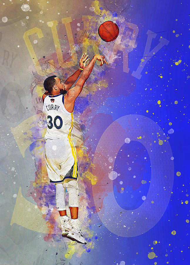 Stephen Curry Warriors Mixed Media Digital Art by Elite Editions - Pixels