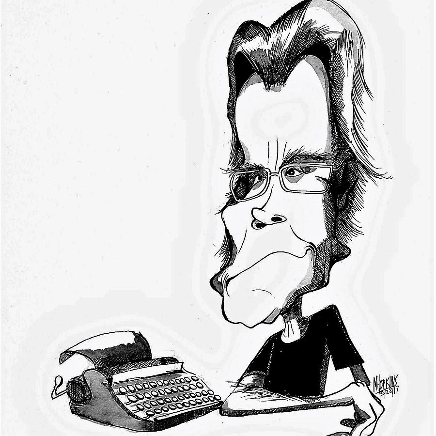 Stephen King Drawing by Michael Hopkins