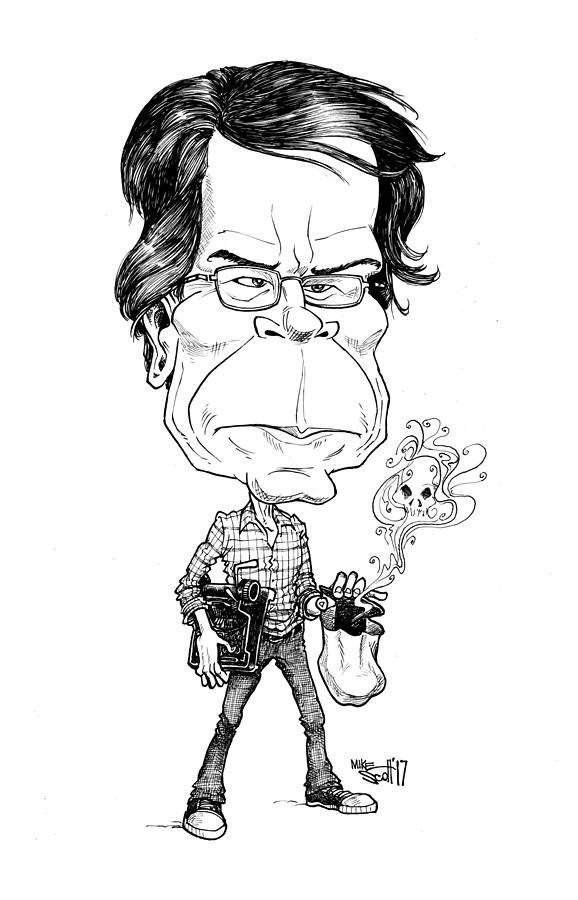 Stephen King Drawing by Mike Scott