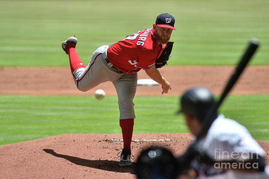 Stephen Strasburg Photograph by Eric Espada Stephen Strasburg Photograph by Eric Espada