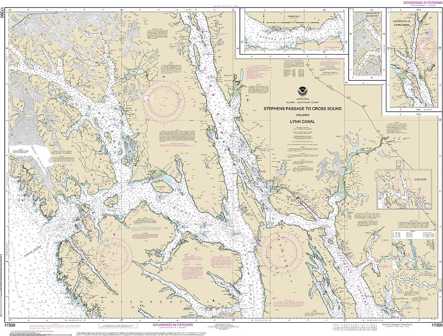 Stephens Passage to Cross Sound Nautical Chart 17300 Digital Art by ...