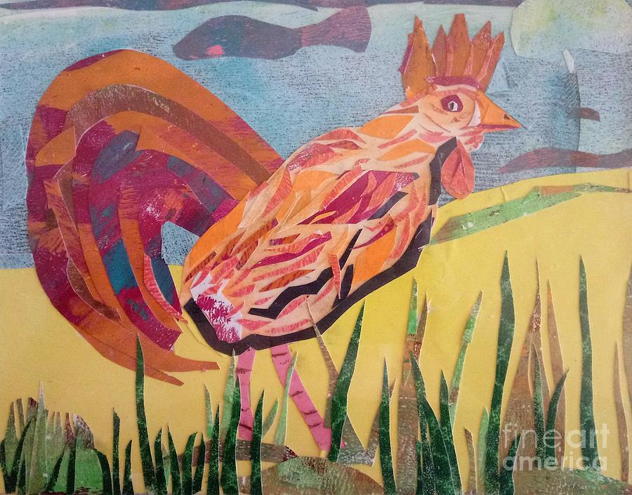 Rooster Mixed Media - Stepping Out by Ilona Halderman