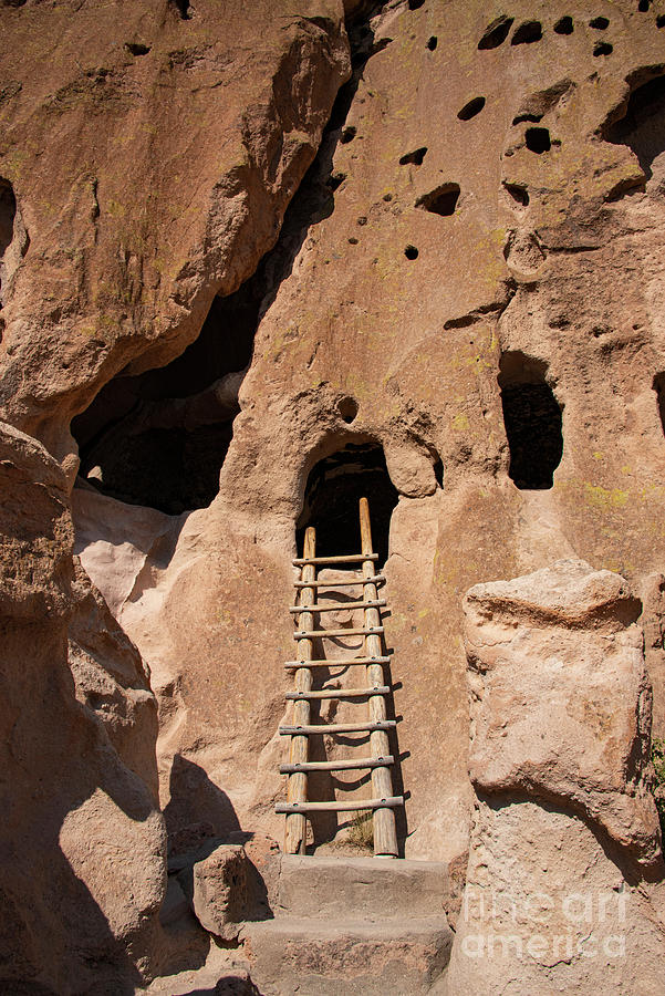 Steps  to Cave Dwelling at Bandelier National Monument Photograph by Bob Phillips