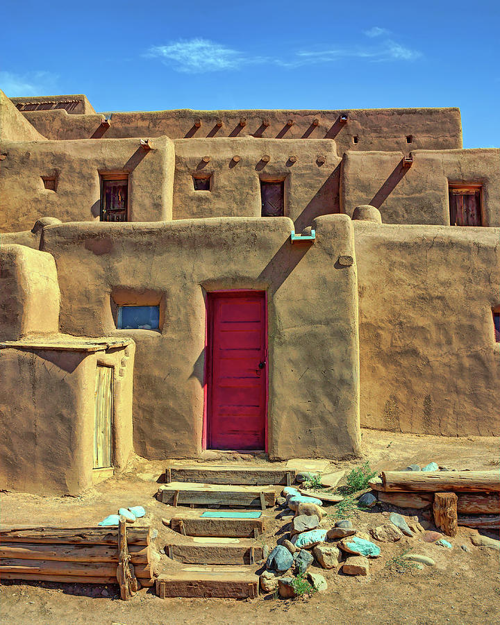 Steps to Red Door - Taos Pueblo Photograph by Nikolyn McDonald