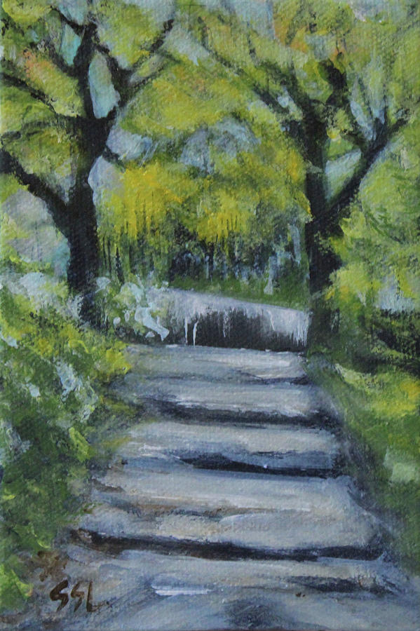 Impressionism Painting - Steps to Sanctuary by Jane See