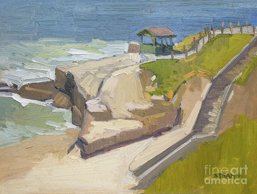 Steps to Shell Beach - La Jolla, San Diego, California Painting by Paul Strahm