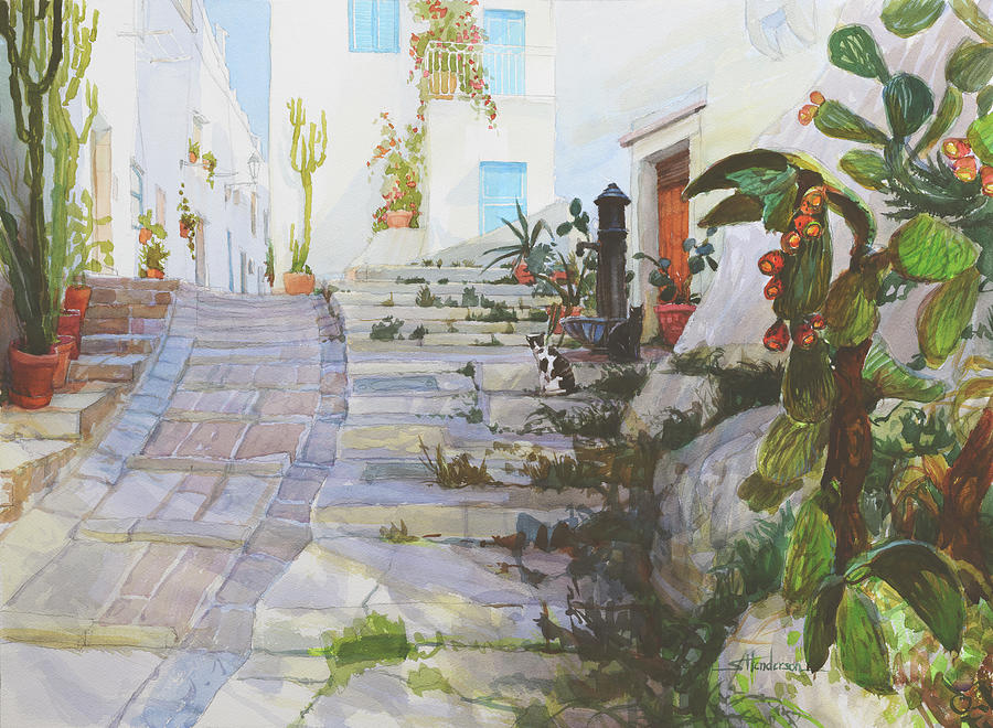 Steps to the White City Painting by Steve Henderson