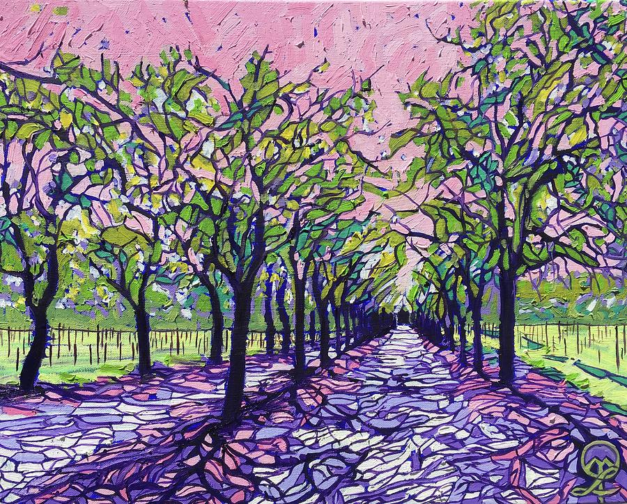 Sterling Vineyard in April-8171 Painting by Therese Legere