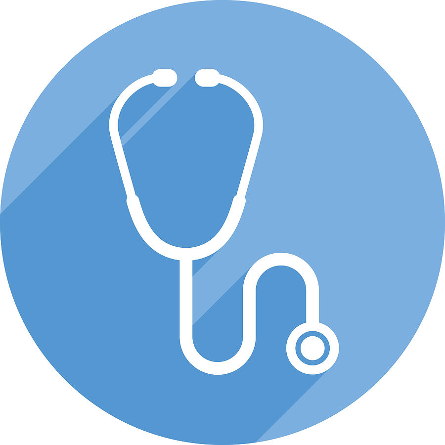 Stethoscope Icon Silhouette Circle Drawing by JakeOlimb