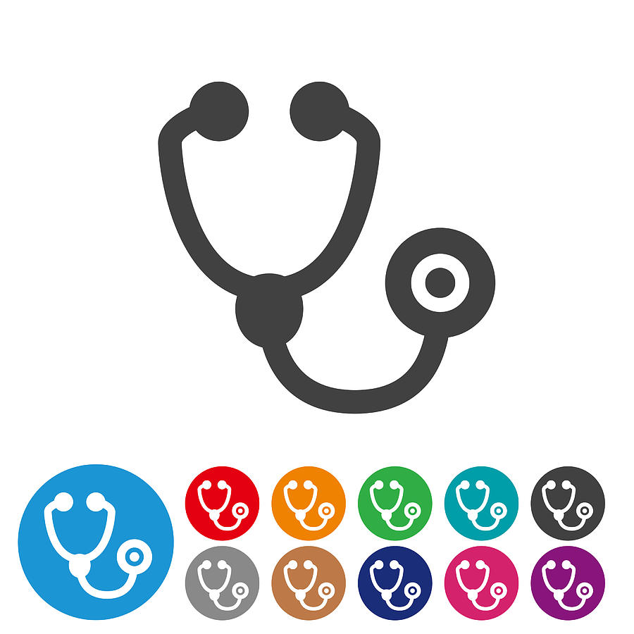 Stethoscope Icons - Graphic Icon Series Drawing by -victor-