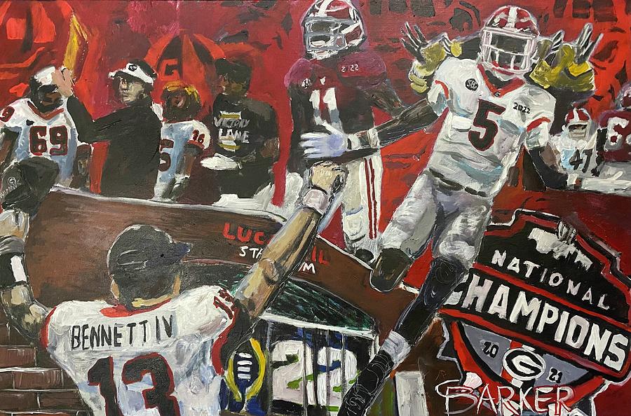 National Championship Painting - Stetson Ringo by Chad Barker