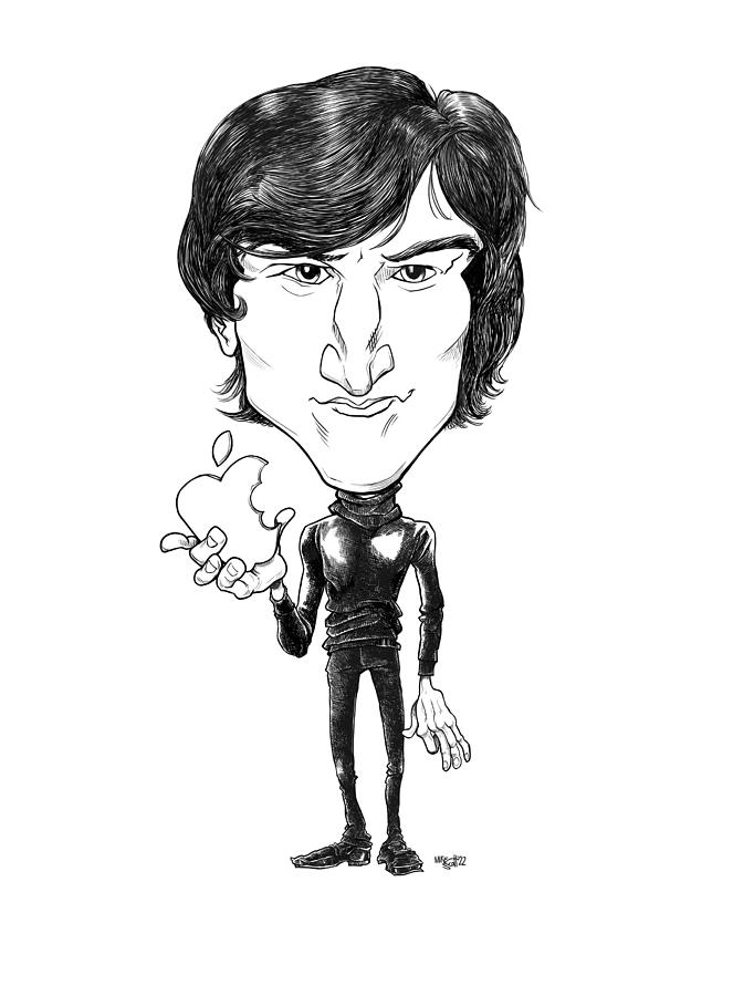 Steve Jobs, 1970s Drawing by Mike Scott
