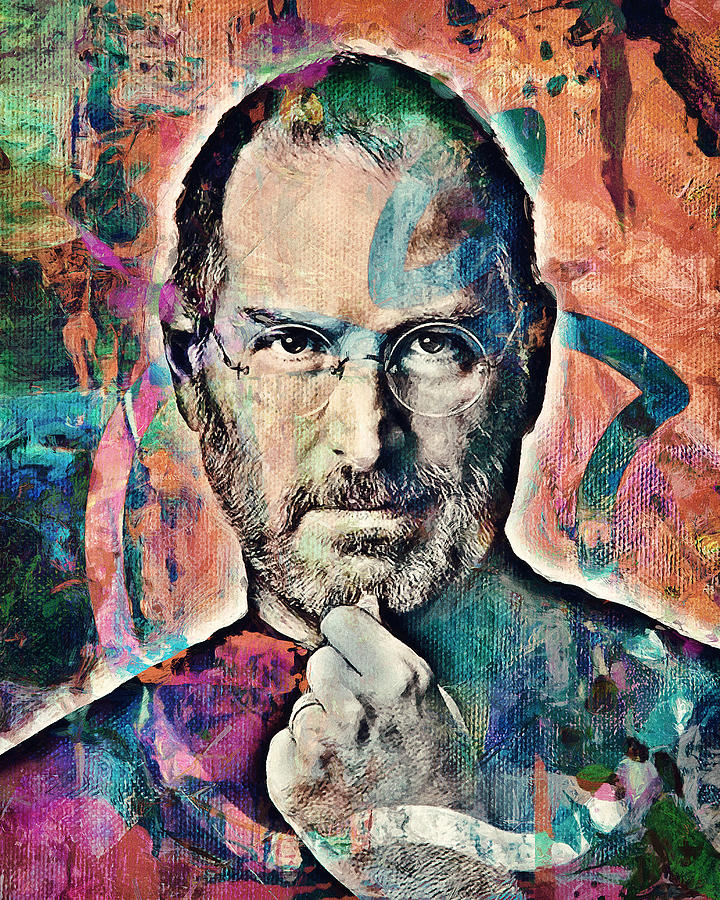 Apple Mixed Media - Steve Jobs - Color 4 by SampadArt Gallery