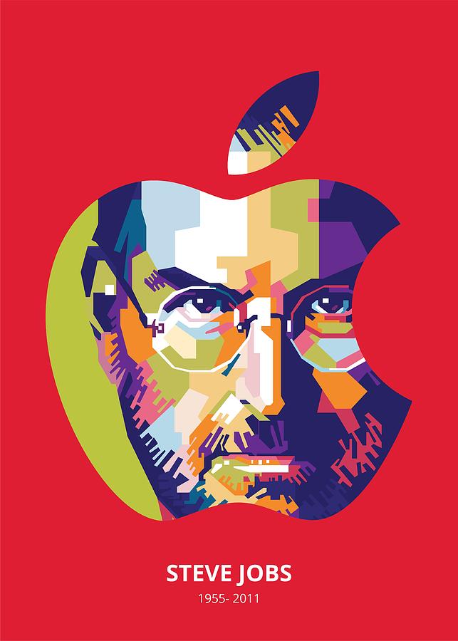 Apple Digital Art - Steve Jobs Pop Art Portrait by Gilang Bogy