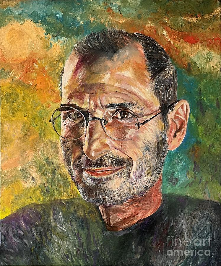Palo Alto Painting - Steve Jobs Oil Painting by Suzann Sines
