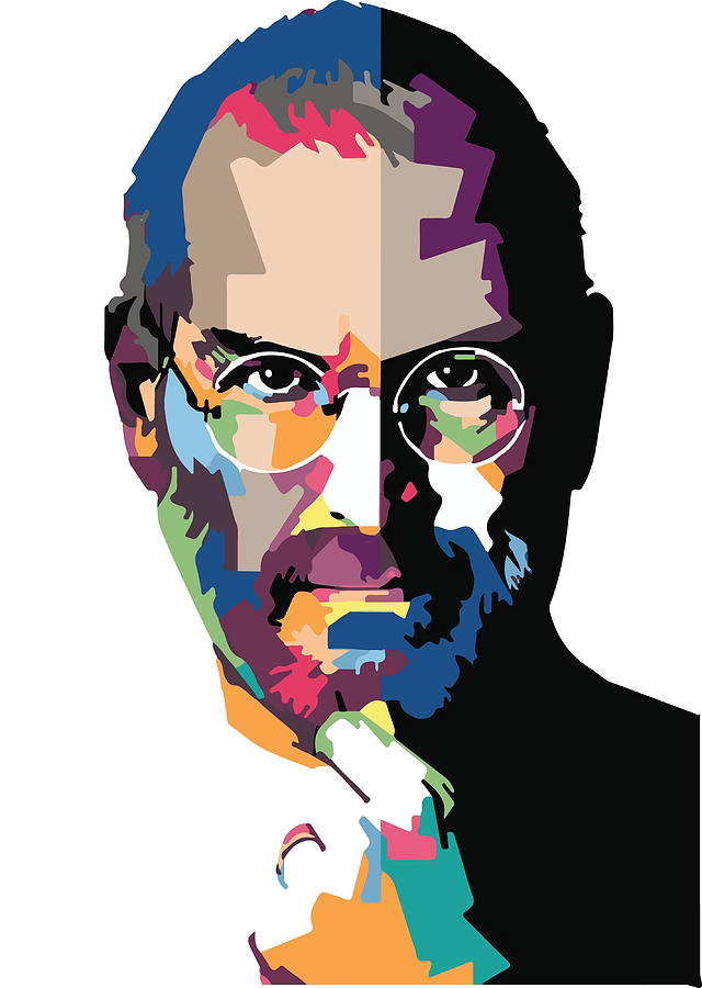 Steve Jobs portrait Steve Jobs painting Canvas Painting by Freya Wood ...