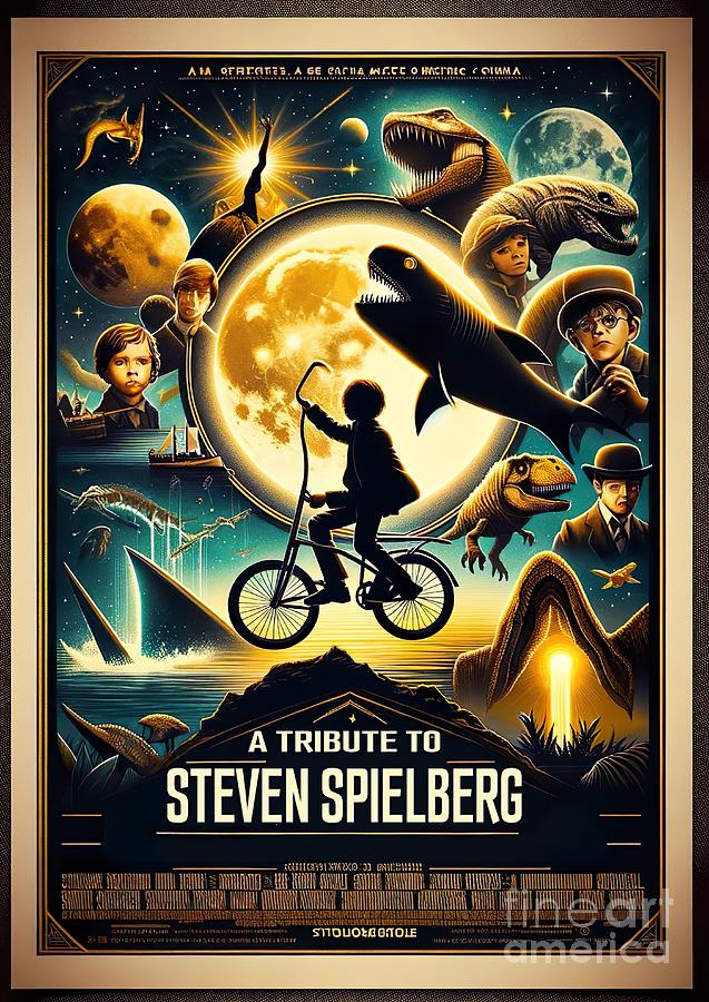 Steven Spielberg Tribute Poster Digital Art by Movie World Posters
