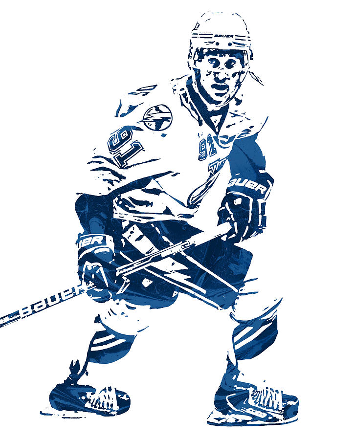 Steven Stamkos Tampa Bay Lightning Watercolor Strokes Pixel Art 10 by Joe  Hamilton