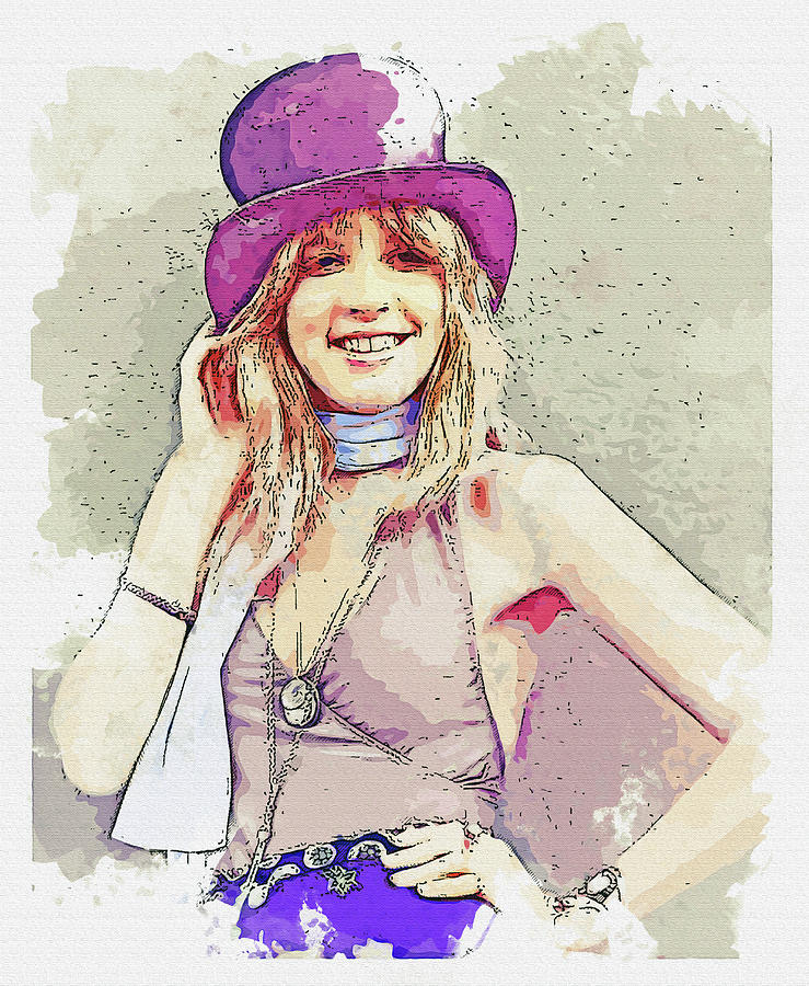 Stevie and a Purple Top Hat Mixed Media by Pheasant Run Gallery