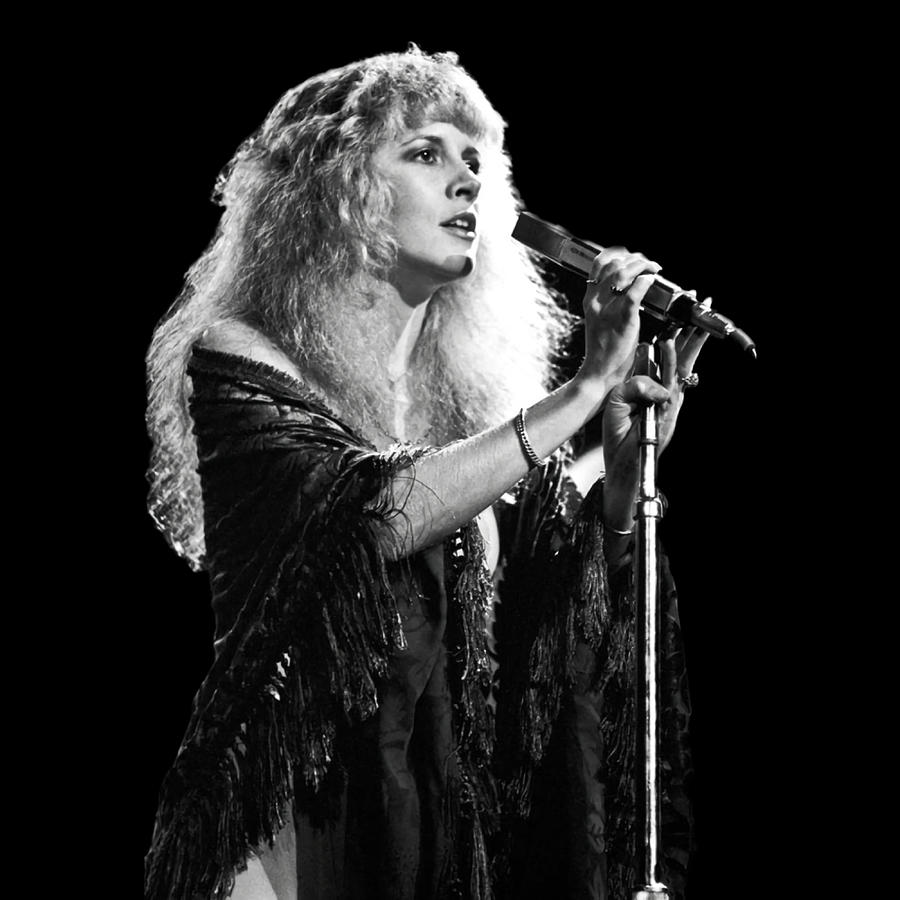 Stevie Nicks Black Background Version 9 Poster Painting by Stewart ...