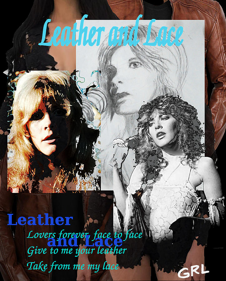 Stevie Nicks Collage Leather and Lace Original Fine Art GrlFineArt Mixed Media by G Linsenmayer