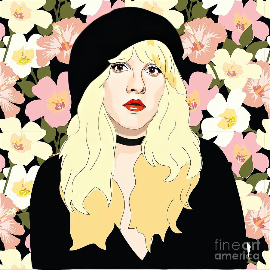 Stevie Nicks Floral Painting By Palmer Hannah - Fine Art America