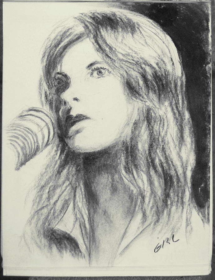 Stevie Nicks Original Charcoal Sketch Drawing by G Linsenmayer