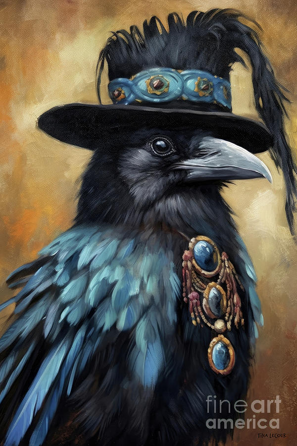 Raven Painting - Stevie Ray Raven by Tina LeCour